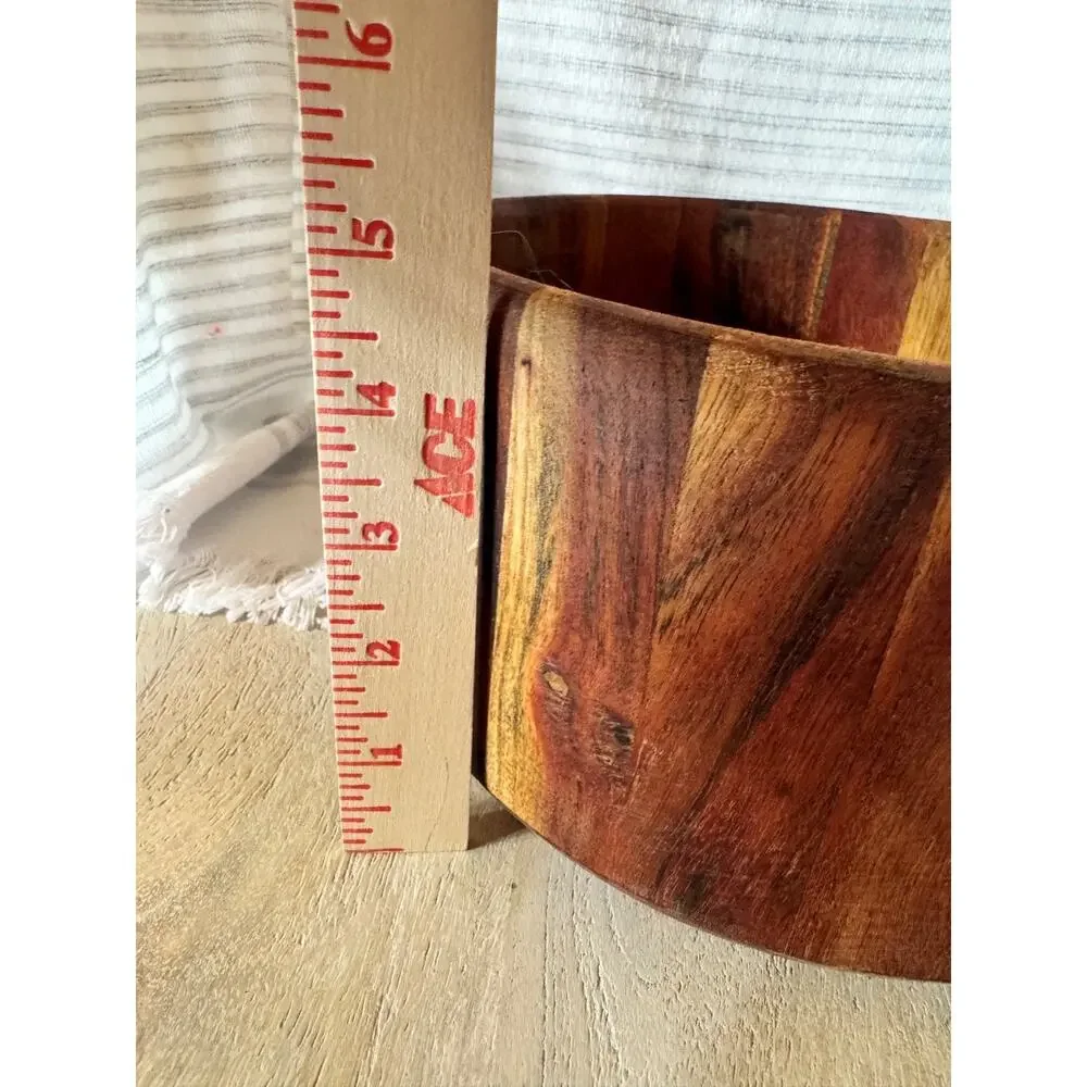 Copied - Handmade Segmented Wood Bowl 8+ Inch Wide Rustic Multipurpose Decor